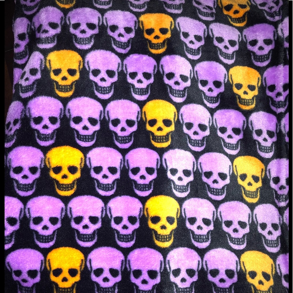 Betsey Johnson purple orange skull throw